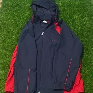 Nike  Navy and Red Windbreaker Jacket W Hood XXL